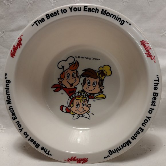 🎬 Kellogg's Rice Krispies Snap Crackle & Pop Cereal Bowl - Picture 1 of 3